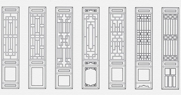 新巴尔虎右常用中式仿古花窗图案隔断设计图